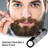 Beard Comb for Men,Fine Tooth Mustache Brush | Anti-Snag Portable Shaping Tool, Double-Purpose Hair Detailing Brush for Men Father Husband view 2