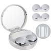 1 PACK Contact Lens Case Kit, Attached 2Pcs contact lens cases can be replaced, Daily Outdoor Use (Silver) view 1
