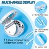 1 PACK Contact Lens Case Kit, Attached 2Pcs contact lens cases can be replaced, Daily Outdoor Use (Silver) view 2