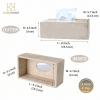 HAMAKAWA Tissue Box Made of Natural Travertine, Beige Paper Organiser, Dimensions L 26 x W 14 x H 9 cm, Stone Decoration Box, Rectangular Box for Home Decoration, Kitchen, Bathroom, Bedroom view 4