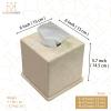Turkish Natural Marble Tissue Box Cover, Beige Tissue Organizer view 3