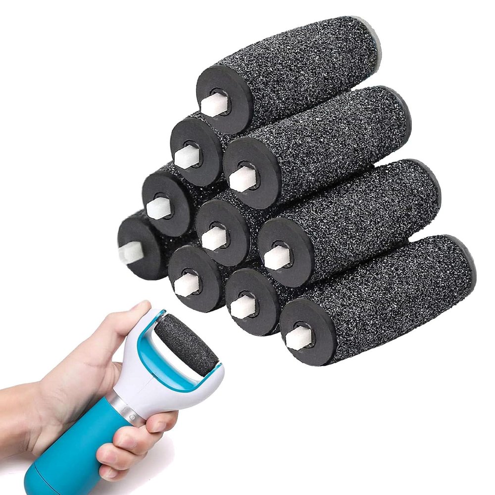JOOTUEPO 10Pcs Replacement Rollers Compatible, Foot File, Extra Coarse Refill Rollers Foot File Refill Roller for Electric Foots Files, Pedicure Hard Skin Remover
