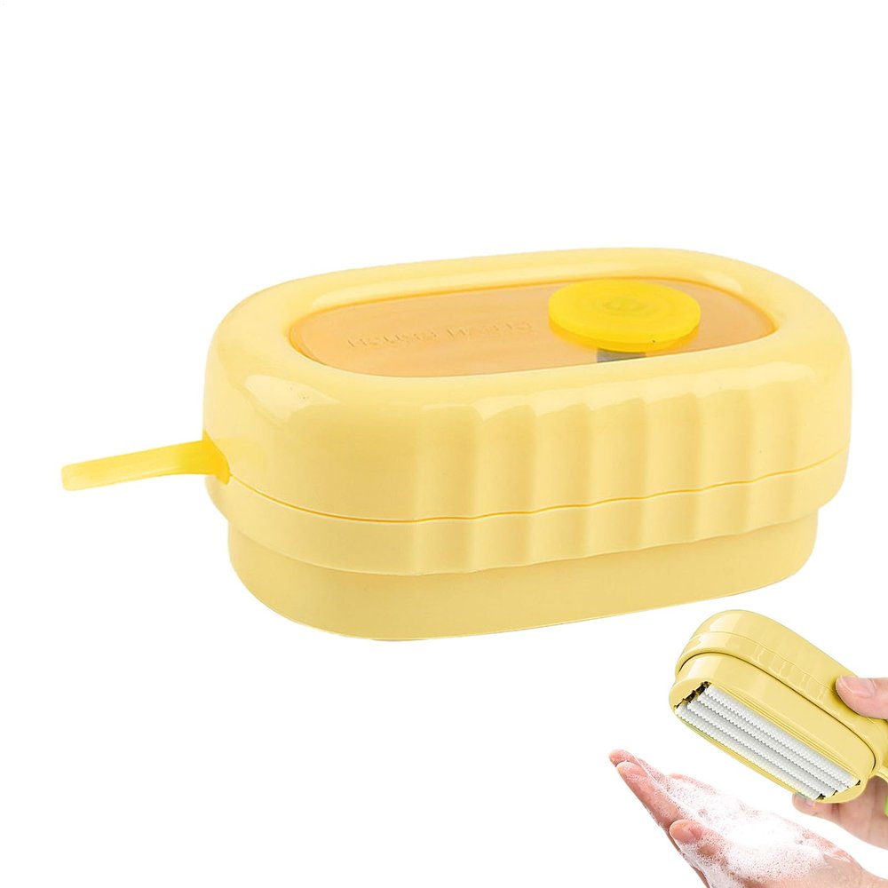 Scrubbing Brush with Soap Dispenser - Cleaning Brushes for Shoes, Cleaning Brush for Clothes, Furniture, Car, Carpet, Bathroom Upholstery