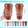 LemonRoad 30 Set Teacher Appreciation Gifts Bulk 16 Oz Teacher Appreciation Coffee Cup with Lid Back to School Gift Thank You Tumbler with Lid, Card and Bag Christmas(Cute Style,Dark Colors) view 2
