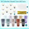 LemonRoad 30 Set Teacher Appreciation Gifts Bulk 16 Oz Teacher Appreciation Coffee Cup with Lid Back to School Gift Thank You Tumbler with Lid, Card and Bag Christmas(Cute Style,Dark Colors) view 4