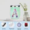 Personalized Gifts Monogrammed Birthday Gifts for Women, Bridesmaid Bachelorette Party Wedding Christmas Initial Wine Tumbler Makeup Bag Scented Candle Bracelet Set, (Aesthetic Green Flower A) view 3