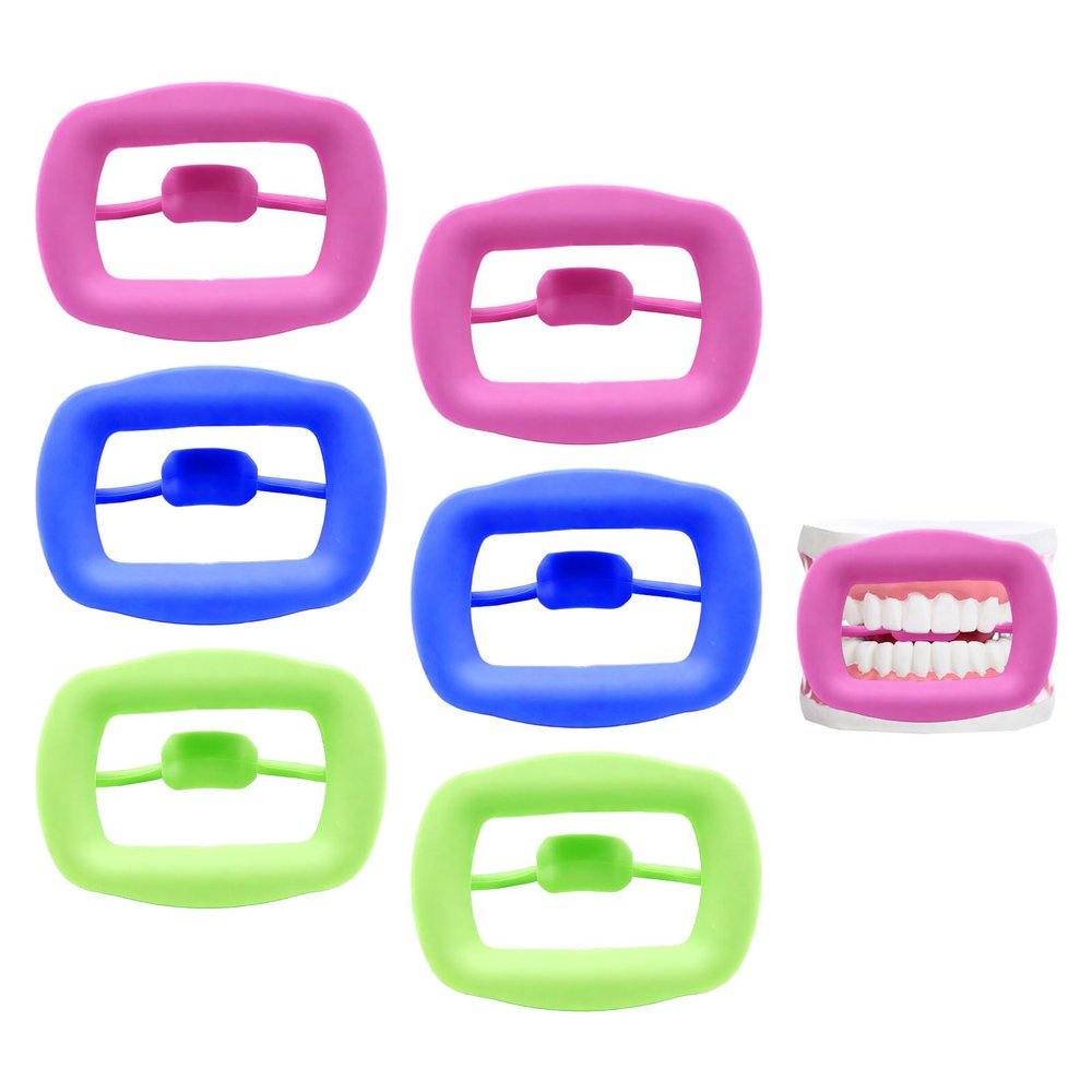 6 Pcs Silicone Mouth Opener,Cheek Retractors,Mouth Opener for Teeth Whitening,Reusable, Flexible, and Portable Dental Cheek Retractors for Teeth Whitening, Oral Inspection, and Fun Games