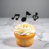 36pcs Musical Notes Cupcake ToppersBlack Glitter Note Cupcake Picks For Rock Music Concerts, Themed Parties, And Birthdays Party Decorations view 3