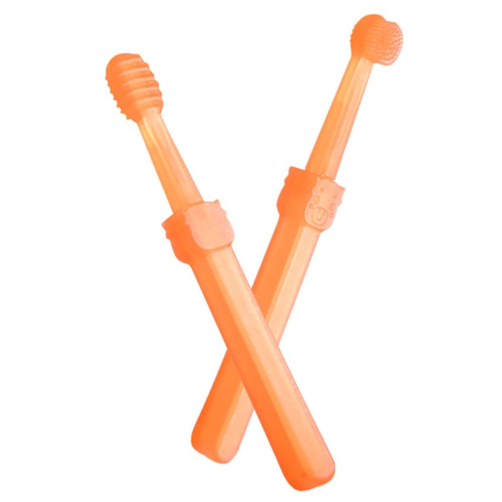 Veemoon 2pcs Delicate Toothbrush Set for Newborns Boy Girl Toothbrush Set Tongue Brush Teething Sticks for Boy Girl for Oral Care and Training