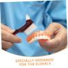 DECORNIJIA Dentures Brush Dual-Use False Teeth Dental Brush with Hard Bristles for Effective Mouth Cleaning Tool Portable Design for Seniors Elderly Oral Care 2Pcs view 3