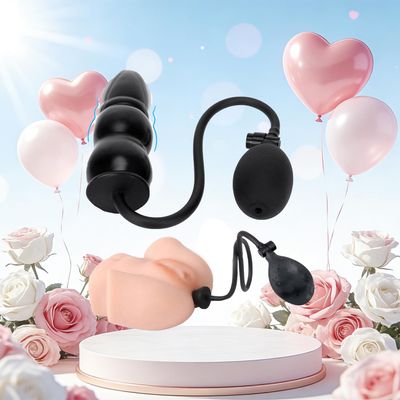 Q9e- Soft and Adjustable Inflatable Silicone Exercise Inflatable Plug Kit, for Men and Women