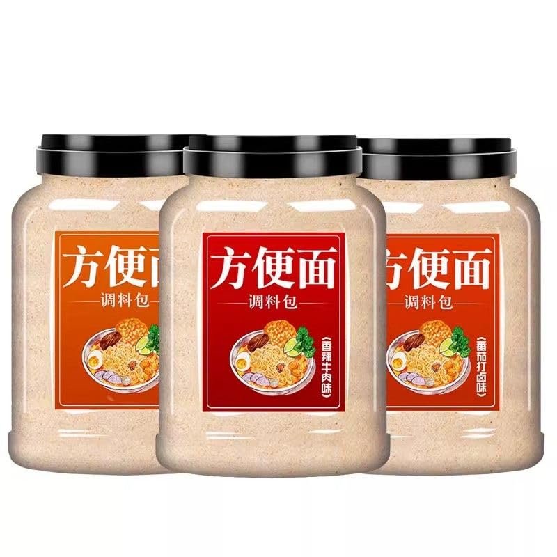Instant noodle seasoning pack, dried scallions cilantro carrots, mixed freeze-dried vegetables, spicy side dishes, fresh tomato flavor, mixed with noodle sauce, condiment (1 can,Braised flavor 250g)