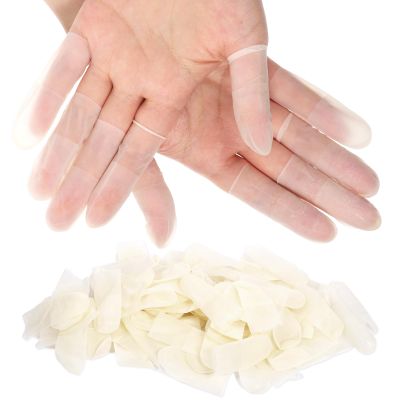100 Pcs Finger Cots Finger Protectors, Medium Disposable Fingertips Protective Fingers Cots Silicone Fingers Gloves Suitable for Beauty Manicure Massage Electronic(Matte White)