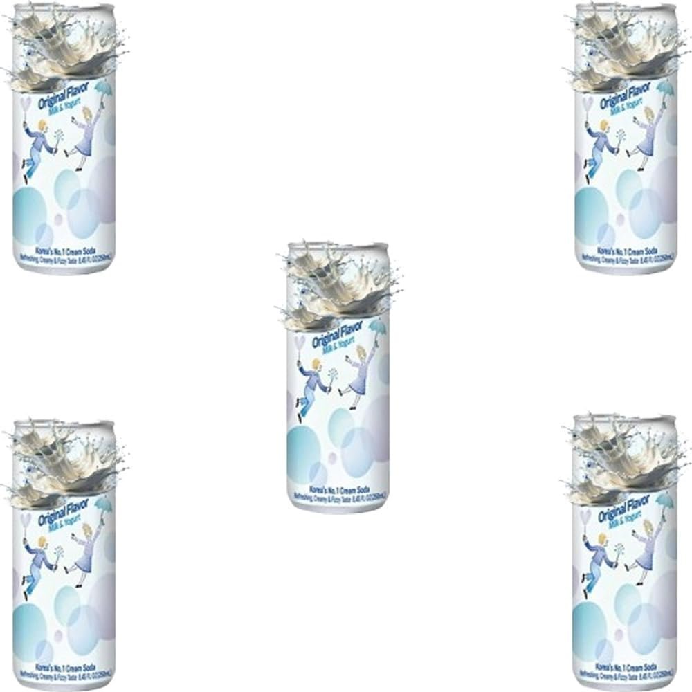 Sparkling Milk & Yogurt Flavored Drink 250ml Can Light, Fizzy & Smooth Unique Carbonated Beverage Perfect for Refreshing On-the-Go Enjoyment - Mis (5 x can)