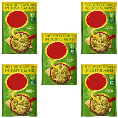 Creamy Cheese Pasta, 68g Sachets, Pack of 5, Less than 2% Fat, 271 kcal Per Serving