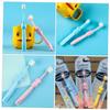 TOGEVAL 3pcs Baby Toothbrush Manual Boys and Girls Toothbrush Soft Bristles Protective Gum Design for 2-8 Years Old Children Elephant Pattern Colors Pink Yellow Blue view 4