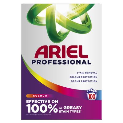 Ariel Professional Colour Washing Powder Detergent 5.5kg 100 Washes Powerful Stain Removal & Colour Protection