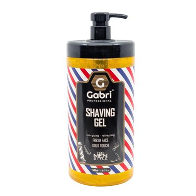 Gabri Shaving Gel 1500ml, Transparent, No Foam, Moisturizing Ultra Sensitive Shaving Gel for Men, Soothes, Protects, Clean Skin, Professional Barbers & Traditional Shaving (Gold Touch)