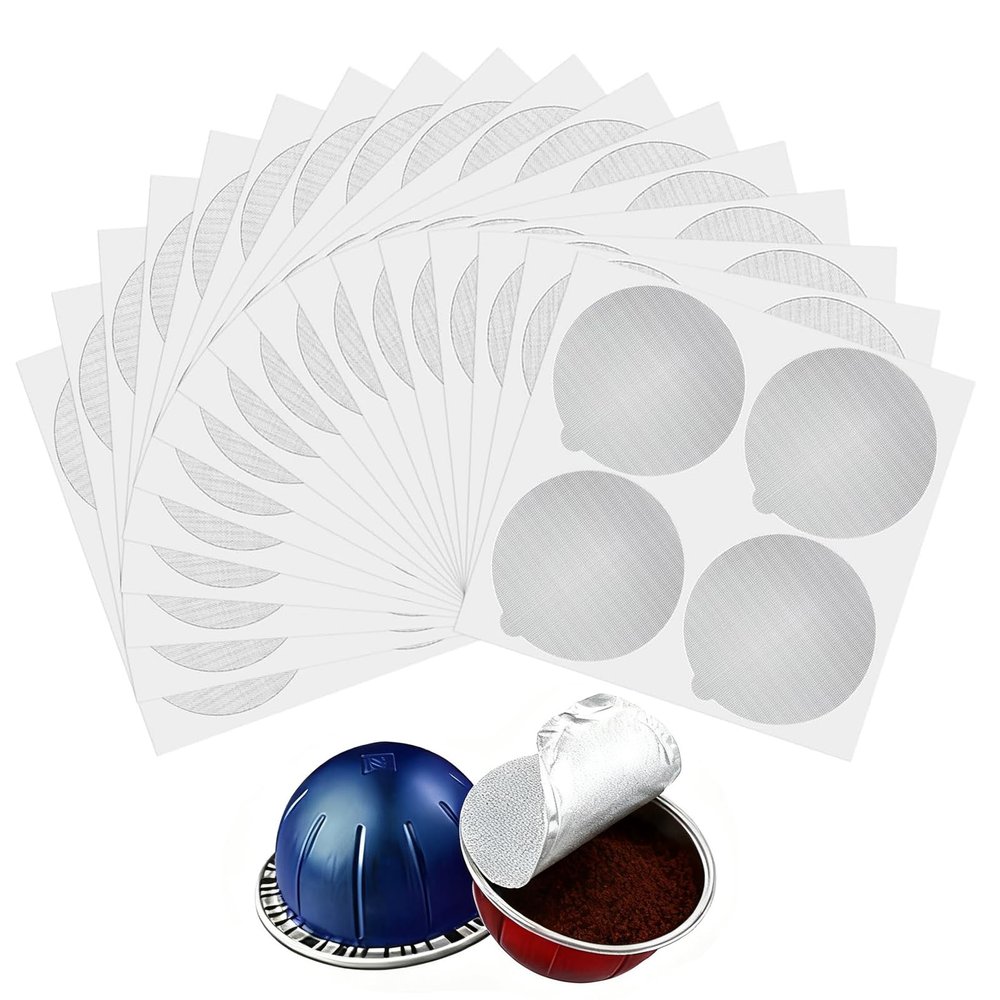 120Pcs 70mm Aluminum Foil Seal Lids for Nespresso Vertuo Reusable Capsules Coffee Pod Foli Lids Refillable Coffee Filter Foil Seals Lid