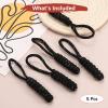 TIXIPEM Zipper Pull Replacement [5PCS] - Woven Paracord Pull Tab Extender Use for Luggage & Backpack & Jacket - [Black, White] view 4