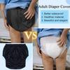 3 Pack Adult Diaper Covers,Leakproof Incontinence Underwear Washable Reusable Waterproof Adults Plastic Pants Diaper Cover Incontinence Panties Unisex(Gray+Purple+White,Large) view 3