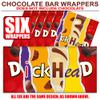 6x Dickhead Funny Chocolate Bar Wrappers. Rude Joke Husband Wife Birthday Work Xmas Secret Santa Get Well Soon Gift Novelty Prank Insult Fun Friend Present. Pack of 6. (Chocolate Not Included) view 4