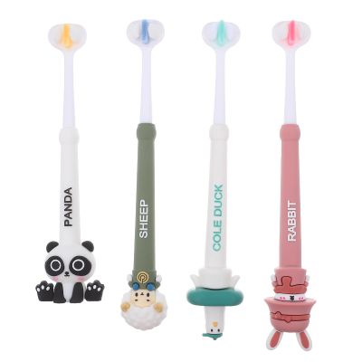 Gatuida 4pcs Children's Three-Sided Toothbrush: Extra Soft Bristles for Kids and Toddlers - Soft and Gentle for Complete Tooth Gum Care
