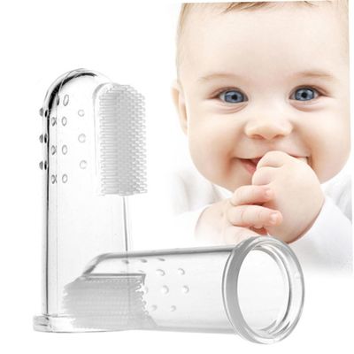 ERINGOGO 2pcs Baby Finger Toothbrush Set for Infants and Babies, Silicone Soft Teeth Cleaning and Oral Massage Tool, Oral Care for Mouth and Teeth