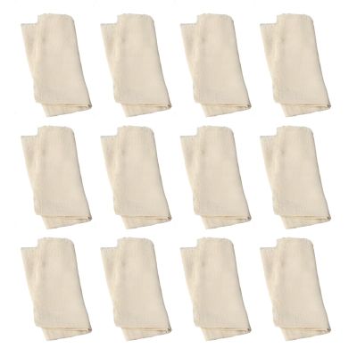 Vestamore Vibrant Cotton Denim Napkins with Fringed Edges for Weddings, Parties & Dining - 12 Pack, 16.5 X 16.5 Inches