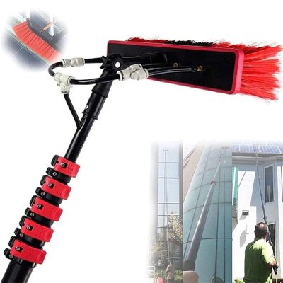 3-12M Window Cleaning Pole, Window Cleaning Brush Solar Panel,Window Cleaner Kit, Water/Hose Fed Pole, Cleaning Photovoltaic and Solar Panels,5M Rod,35cm Brush Head,35cmb
