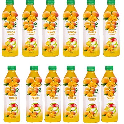 Fruit Drink 500ml Mixed Flavours: Natural, Mango, Blueberry, Strawberry, Summer Berries & BIG Refreshing & Fruity - Flta (12 x botle, Mango)