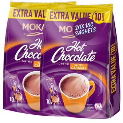 Hot Chocolate Bundle With Mokate Salted Caramel Hot Chocolate 10 Sachets 180g (2 Pack)