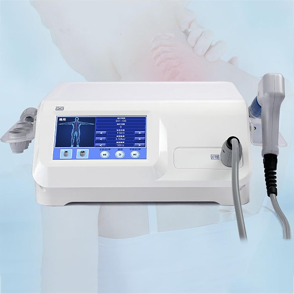 5-Head Extracorporeal Shockwave Therapy Machine - Adjustable Pressure (0.5-8.0 bar) & Frequency (1-20 Hz), Deep Tissue Penetration 8cm, Non-Invasive Pain Relief Device