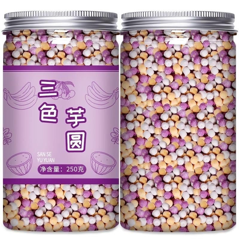 Instant small taro balls, Sweet Bubble Milk Tea, soft and sweet colorful taro balls, pearl milk tea, dessert drink ingredients, small rice dumpling, Chinese dim sum, Summer dessert syrup (250g*1 bag)