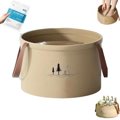 Toselfwith Travel Basin,Portable Foldable Bucket with Handle,Multiple Use Wash Basin Thickened Leakproof for Camping,Laundry & Foot Soaks,Durable and Anti Tip,Space Saving Folding Washtub (6.8L)