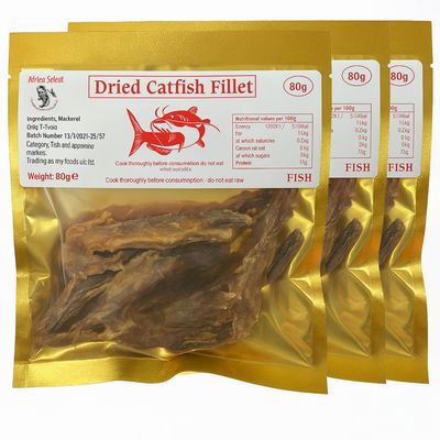 Africa Select Dried Catfish Fillet - 80g x Pack of 3 | Premium Quality | Rich Smoky Flavour & High Protein