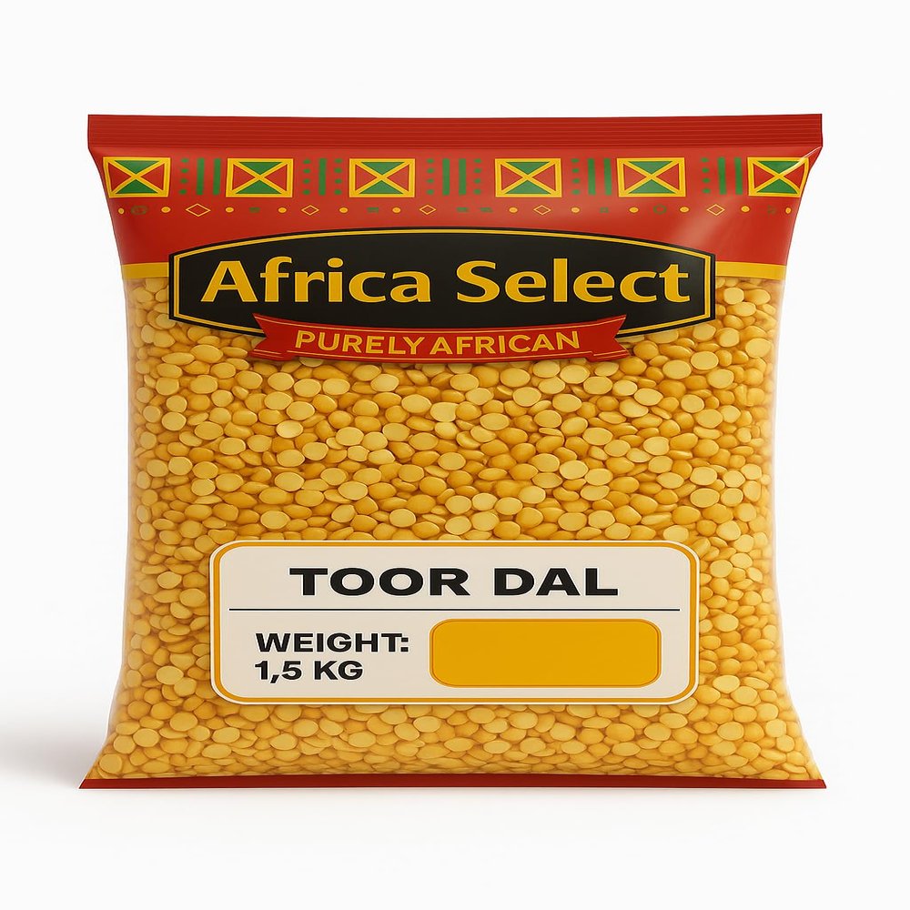 Africa Select Toor Dal 1.5kg | Premium Split Pigeon Peas for Curries, Stews & Soups | High Protein & Fibre
