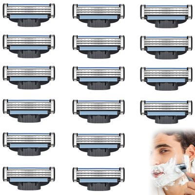 16 Pcs Replacement Blades for Men's Wet Razor, Razor Blades, Razor Blades for Safety Razor, Precise and Gentle for Beard and Body Hair, Ideal for Daily Shaving, Durable