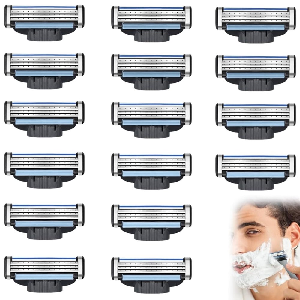 16 Pcs Replacement Blades for Men's Wet Razor, Razor Blades, Razor Blades for Safety Razor, Precise and Gentle for Beard and Body Hair, Ideal for Daily Shaving, Durable