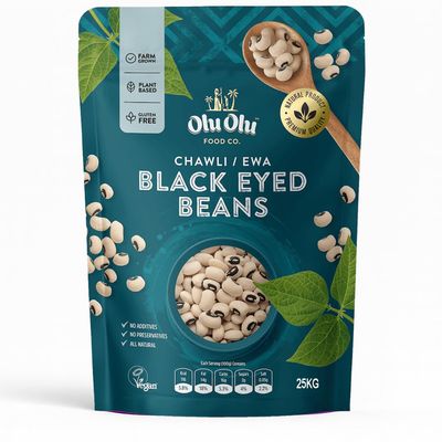 Africa Select Olu Olu Black Eyed Beans 25kg | Premium Quality African Beans | Catering Size