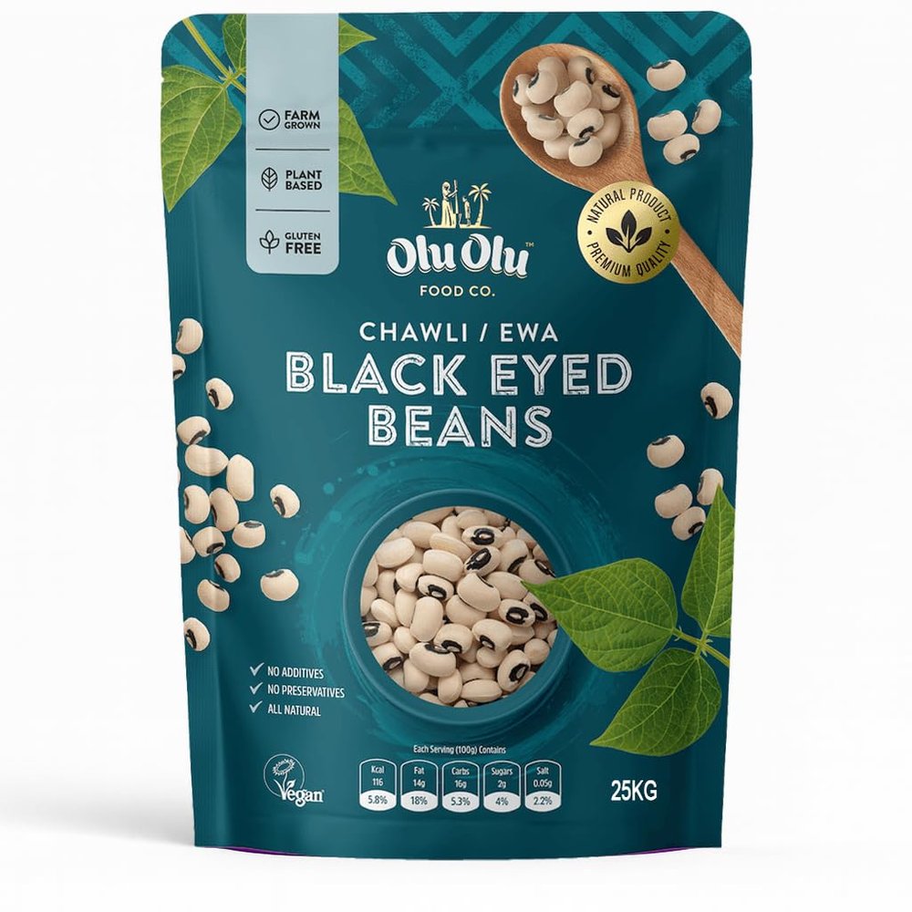Africa Select Olu Olu Black Eyed Beans 25kg | Premium Quality African Beans | Catering Size