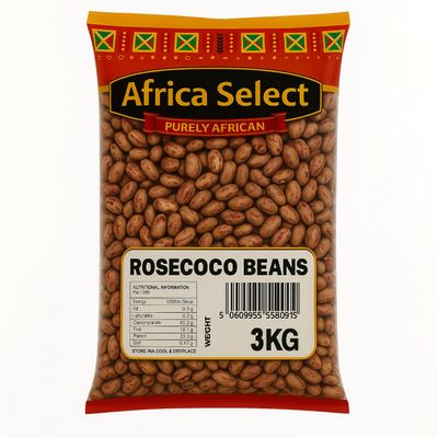 Africa Select Rosecoco Beans 3kg | Premium Speckled Beans for Stews, Soups & Salads | Family Pack