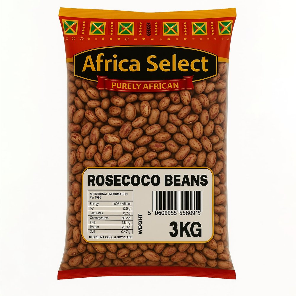 Africa Select Rosecoco Beans 3kg | Premium Speckled Beans for Stews, Soups & Salads | Family Pack
