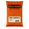 Africa Select Red Lentils 3kg | Premium Split Red Lentils for Soups, Stews & Curries | Family Pack view 1