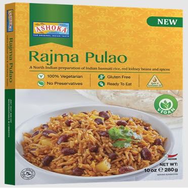 Ashoka Ready to Eat Meal Rajma Pulao 280g | Flavourful Basmati Rice with Red Kidney Beans | Authentic Indian Meal (Pack of 1)