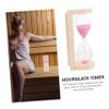 COLLBATH Premium Heat Resistant Wood Sauna Hourglass Timer with Calibration Classic Sand Timer for Sauna Rooms Immune Boosting Hour Glass Decoration Smooth Polished Surface view 4