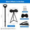 Adjustable Telescopic Walking Stick with Seat, Collapsible Hiking Poles, 7-Level Height, Foldable Crutches view 2