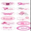12 Pre-Cut Breast Cancer Charity Awareness Themed Edible Wafer Paper Cake Toppers Decorations view 2