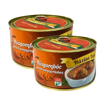 Hazias Izek Hungarian Meat Ball in Tomato Sauce 400G Savory Meatballs in Rich Tomato Sauce Ready Meal, Product from Hungary Origin Pack of 2