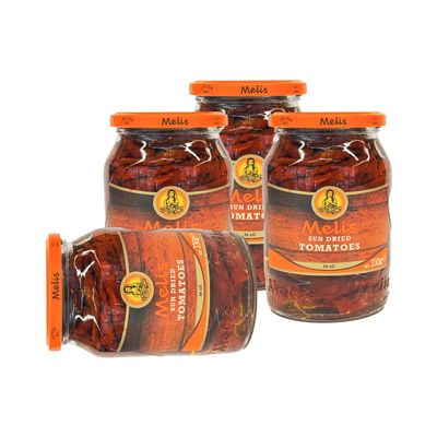 Melis Sundried Tomatoes 330G Rich Flavored Sundried Tomatoes Preserved in Oil Great for Pasta Salads, Product from Turkey Origin Pack of 4